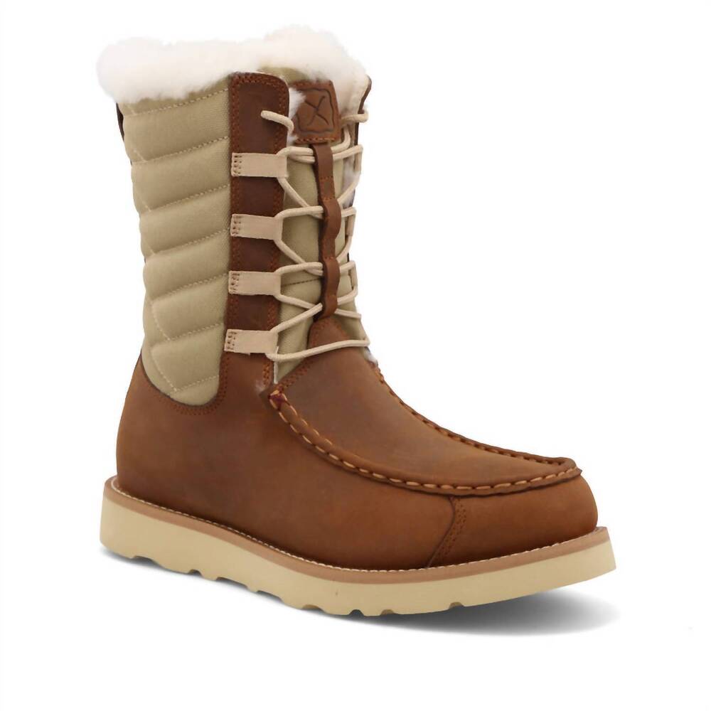 NEW TWISTED X women's wedge sole boot in tan oiled saddle